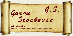 Goran Stošković vizit kartica